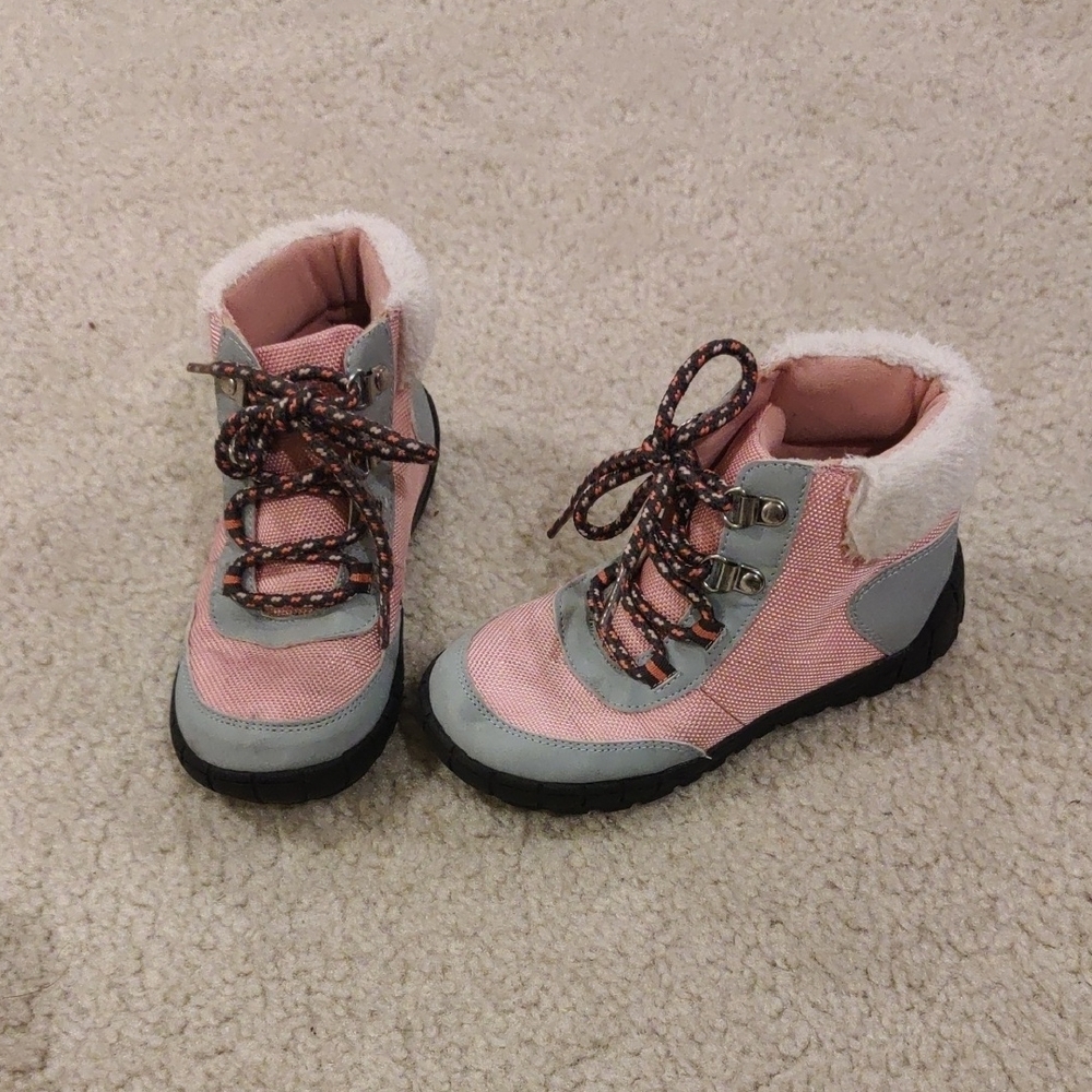 Girls GYMBOREE PINK/Gray Fall/Spring WINTER Ankle Lace Up BOOTS 12